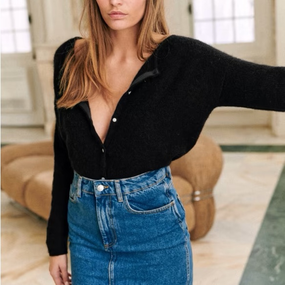 Sezane Gaspard Sweater Black